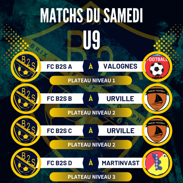 Les matchs de nos jeunes ce samedi 17/01