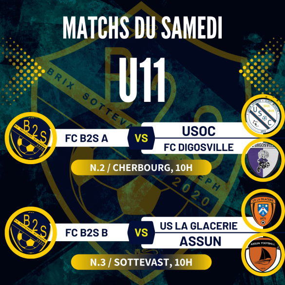 Les matchs de nos jeunes ce samedi 07/02