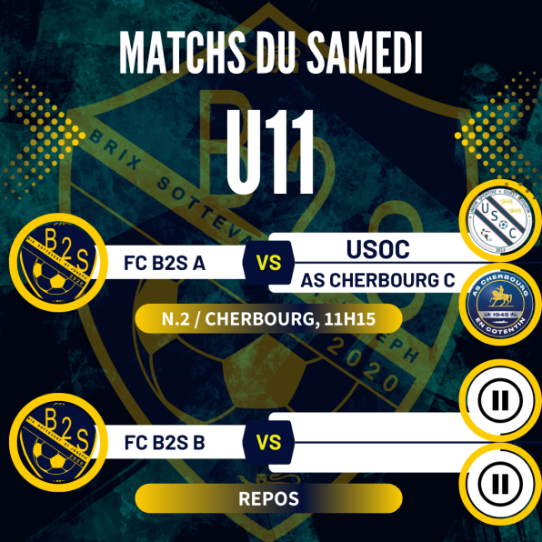 Les matchs de nos jeunes ce samedi 13/02