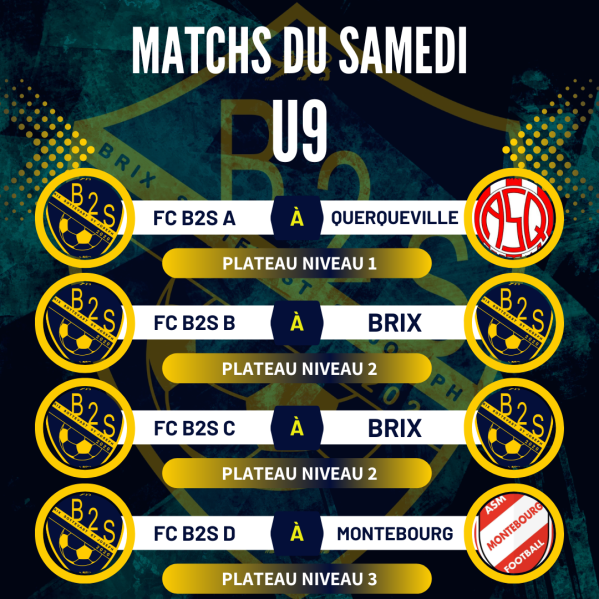 Les matchs de nos jeunes ce samedi 14/03