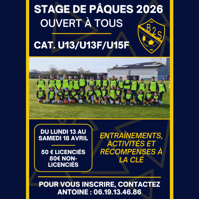 Stage de Pâques 2026 – FC B2S