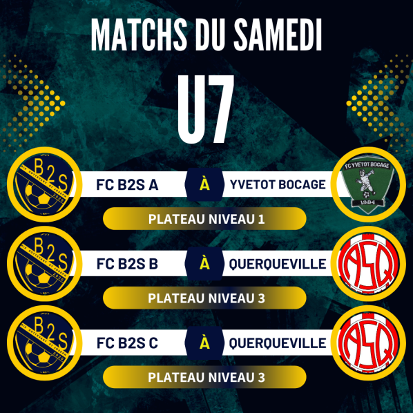 Les matchs de nos jeunes ce samedi 21/03