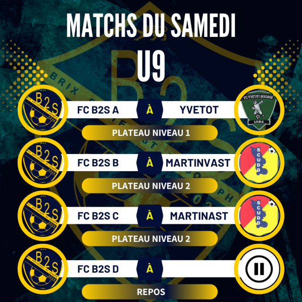 Les matchs de nos jeunes ce samedi 28/03